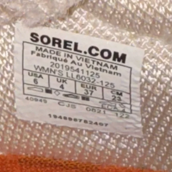 Sorel + Prana Women’s Orange and Cream Slip on Sneakers W6 EU 37 - Picture 7 of 8